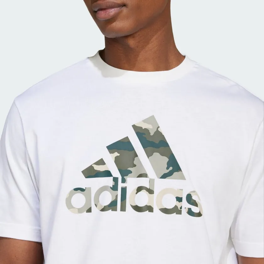ADIDAS MEN'S CAMO BOSS WHITE TEE