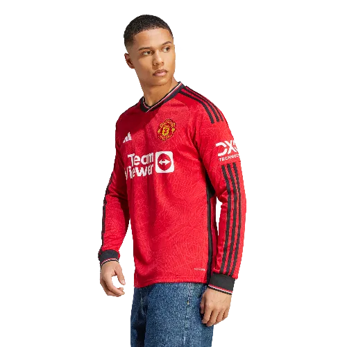Adidas Men's Manchester United 23/24 Home Replica Long Sleeve Jersey