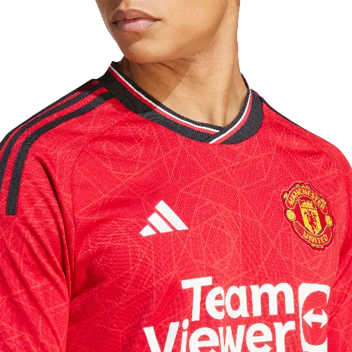 Adidas Men's Manchester United 23/24 Home Replica Long Sleeve Jersey