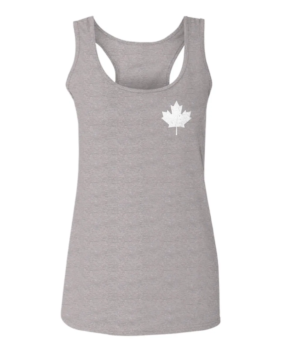 Canadian Maple Leaf Flag Canada Pride Vintage Style  women's Tank Top sleeveless Racerback