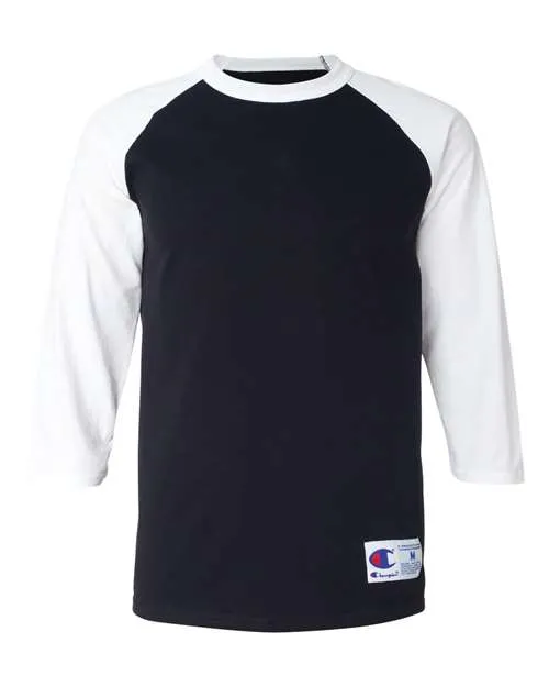 Champion Men's Three-Quarter Raglan Sleeve Baseball T-Shirt