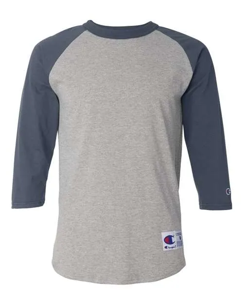 Champion Men's Three-Quarter Raglan Sleeve Baseball T-Shirt