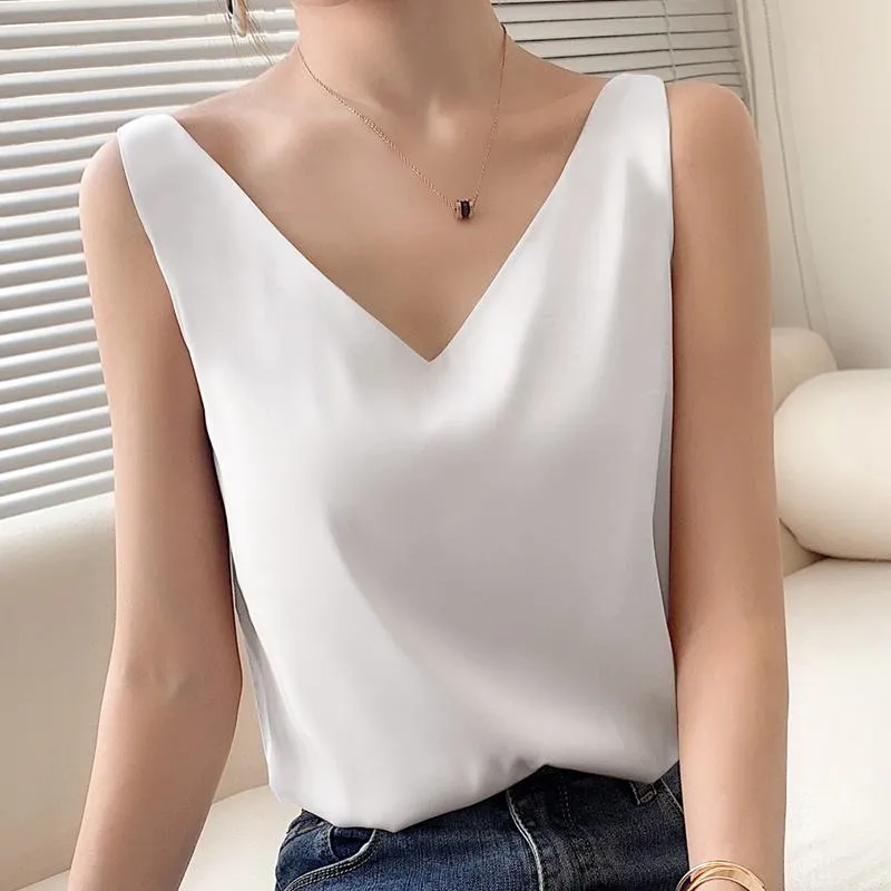 Chiffon Sleeveless French Style Worn Outside Tank Top