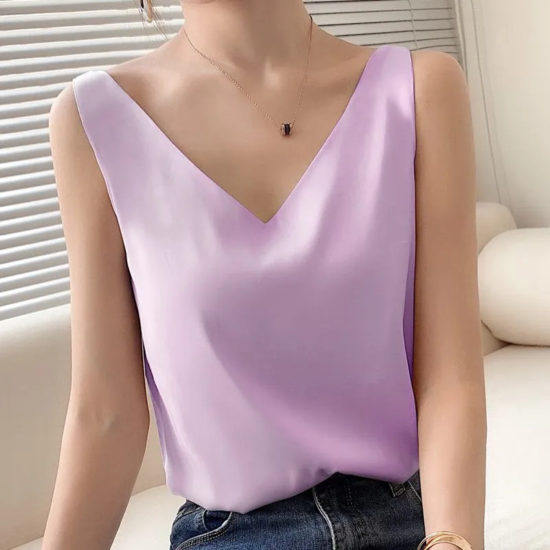 Chiffon Sleeveless French Style Worn Outside Tank Top