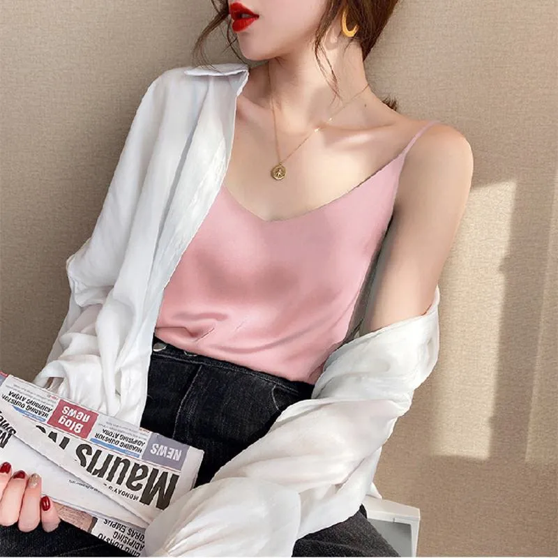 Chiffon Sleeveless French Style Worn Outside Tank Top