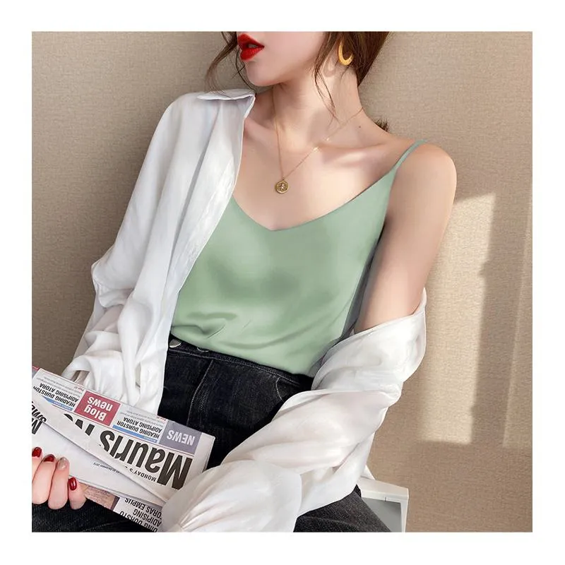 Chiffon Sleeveless French Style Worn Outside Tank Top