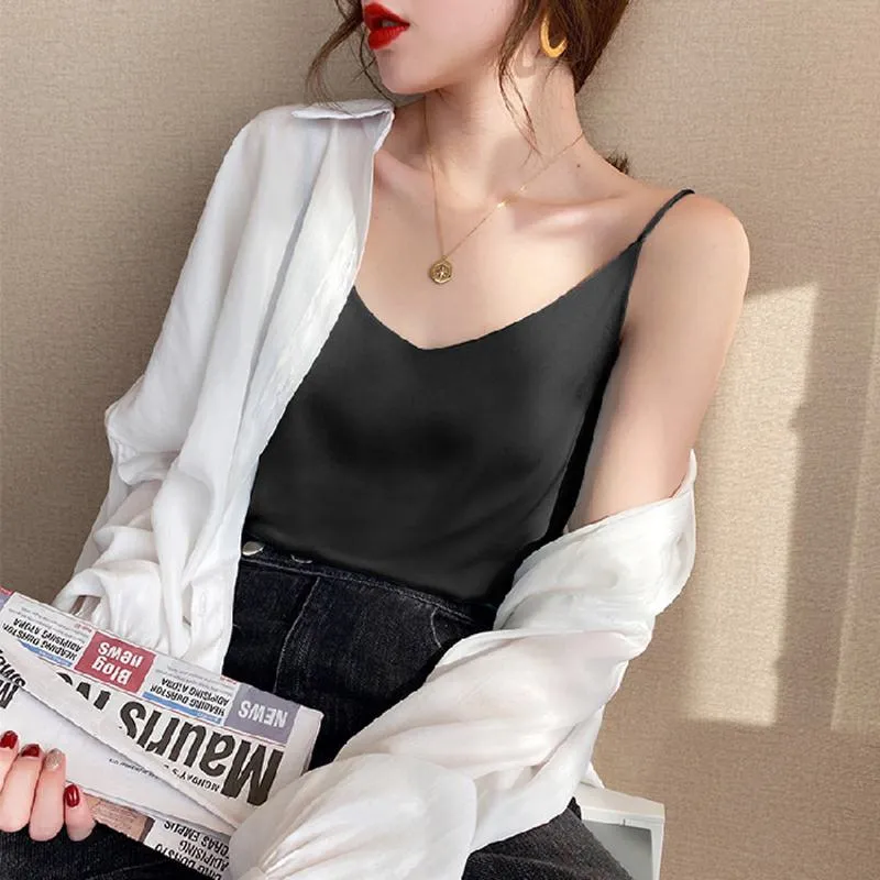 Chiffon Sleeveless French Style Worn Outside Tank Top