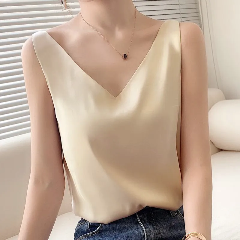 Chiffon Sleeveless French Style Worn Outside Tank Top
