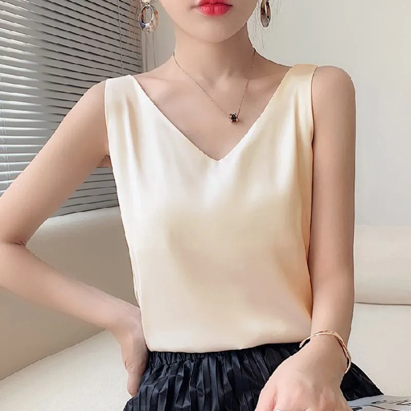 Chiffon Sleeveless French Style Worn Outside Tank Top