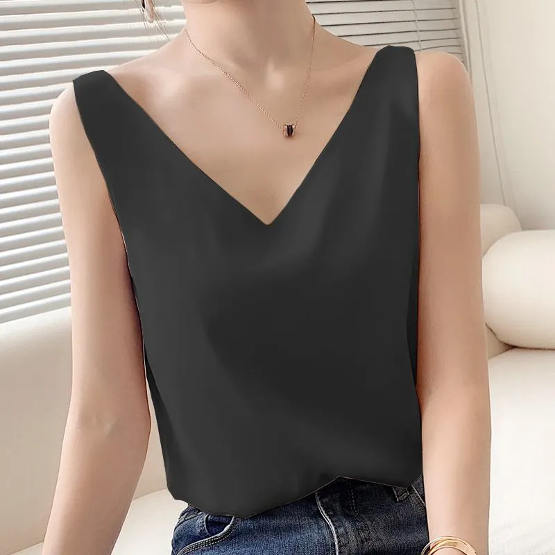 Chiffon Sleeveless French Style Worn Outside Tank Top