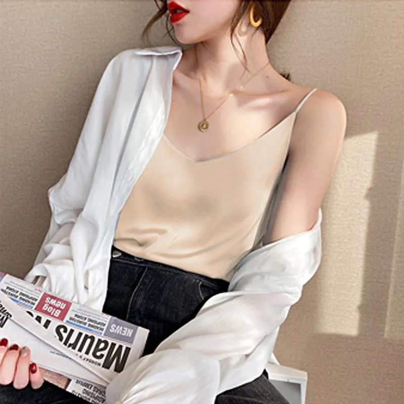Chiffon Sleeveless French Style Worn Outside Tank Top