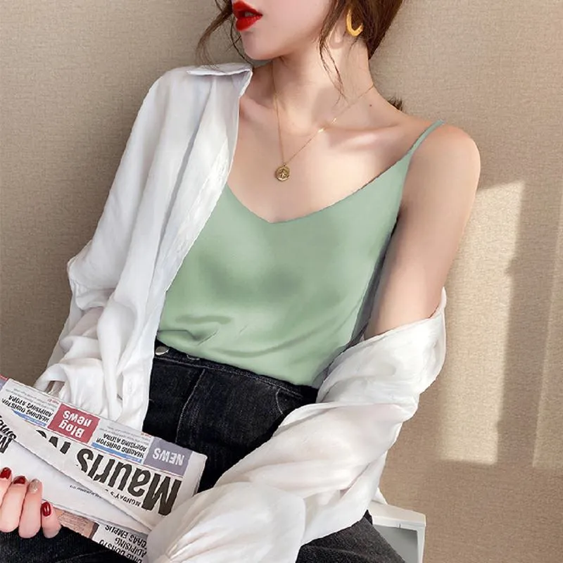 Chiffon Sleeveless French Style Worn Outside Tank Top