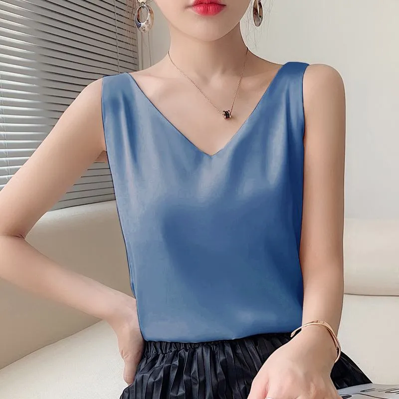 Chiffon Sleeveless French Style Worn Outside Tank Top