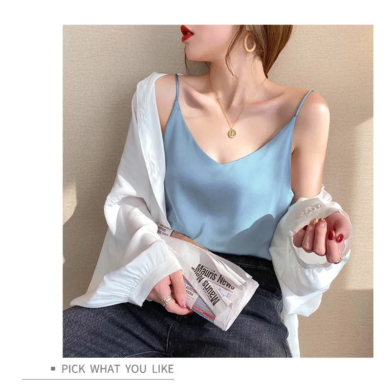 Chiffon Sleeveless French Style Worn Outside Tank Top