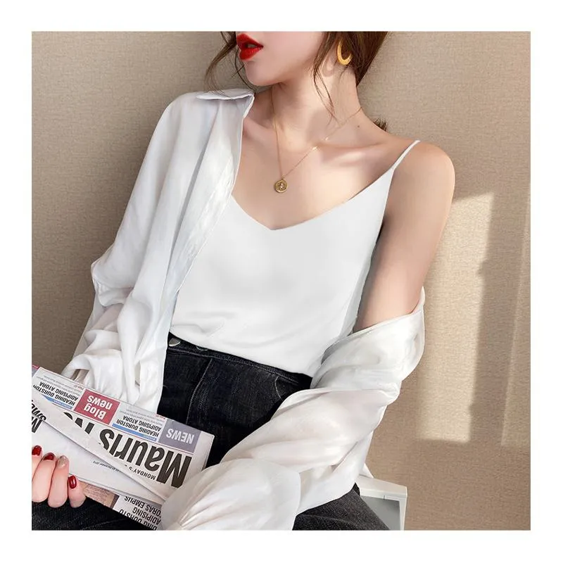 Chiffon Sleeveless French Style Worn Outside Tank Top