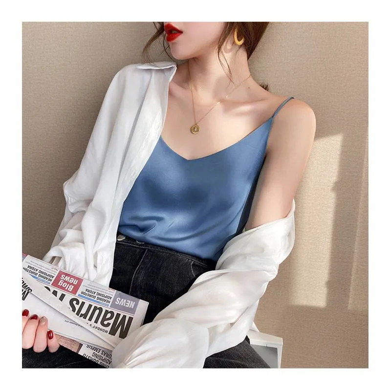 Chiffon Sleeveless French Style Worn Outside Tank Top