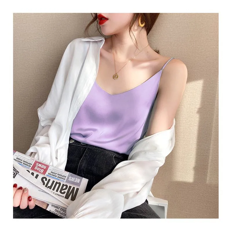 Chiffon Sleeveless French Style Worn Outside Tank Top