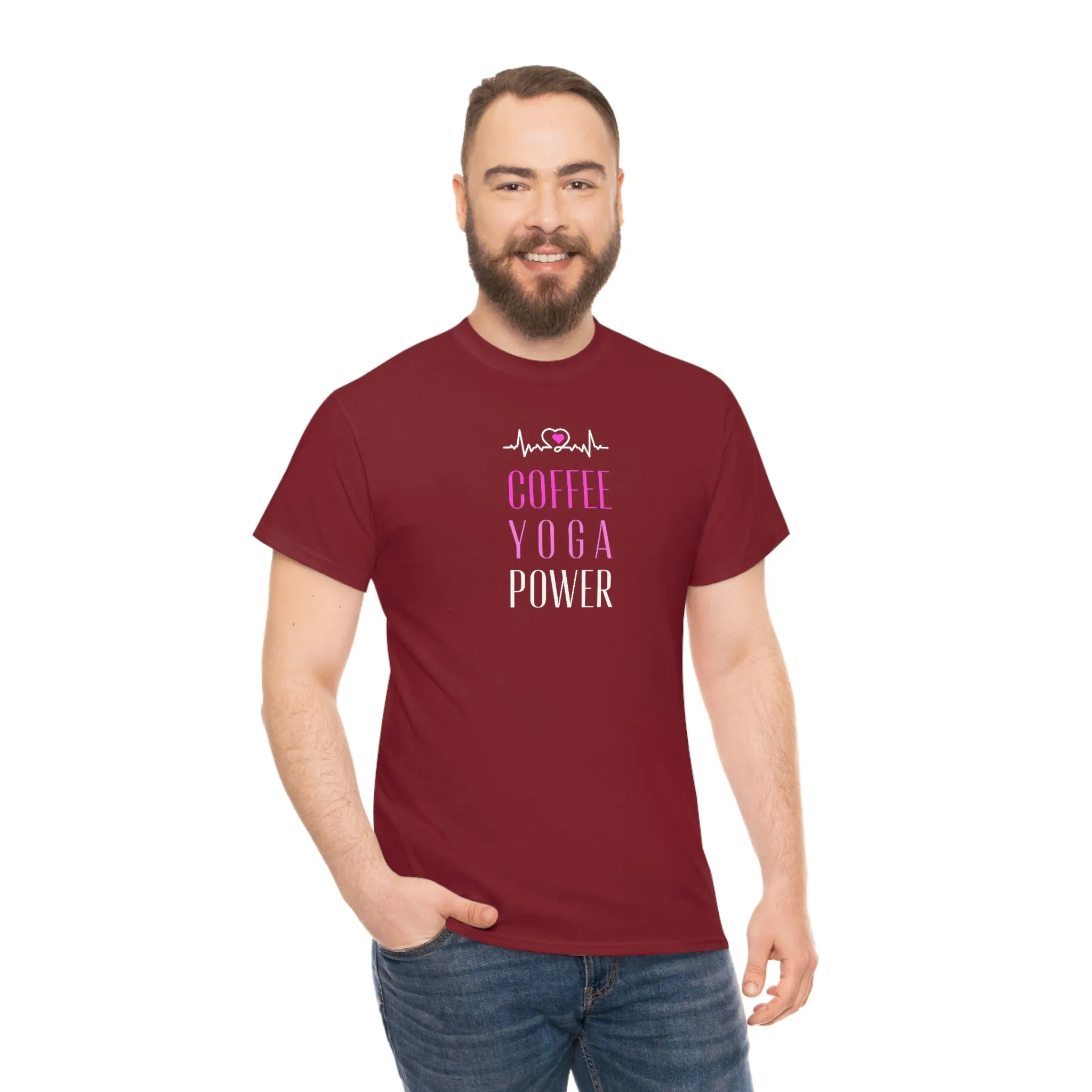 Coffee Yoga Power Heavy Cotton Tee
