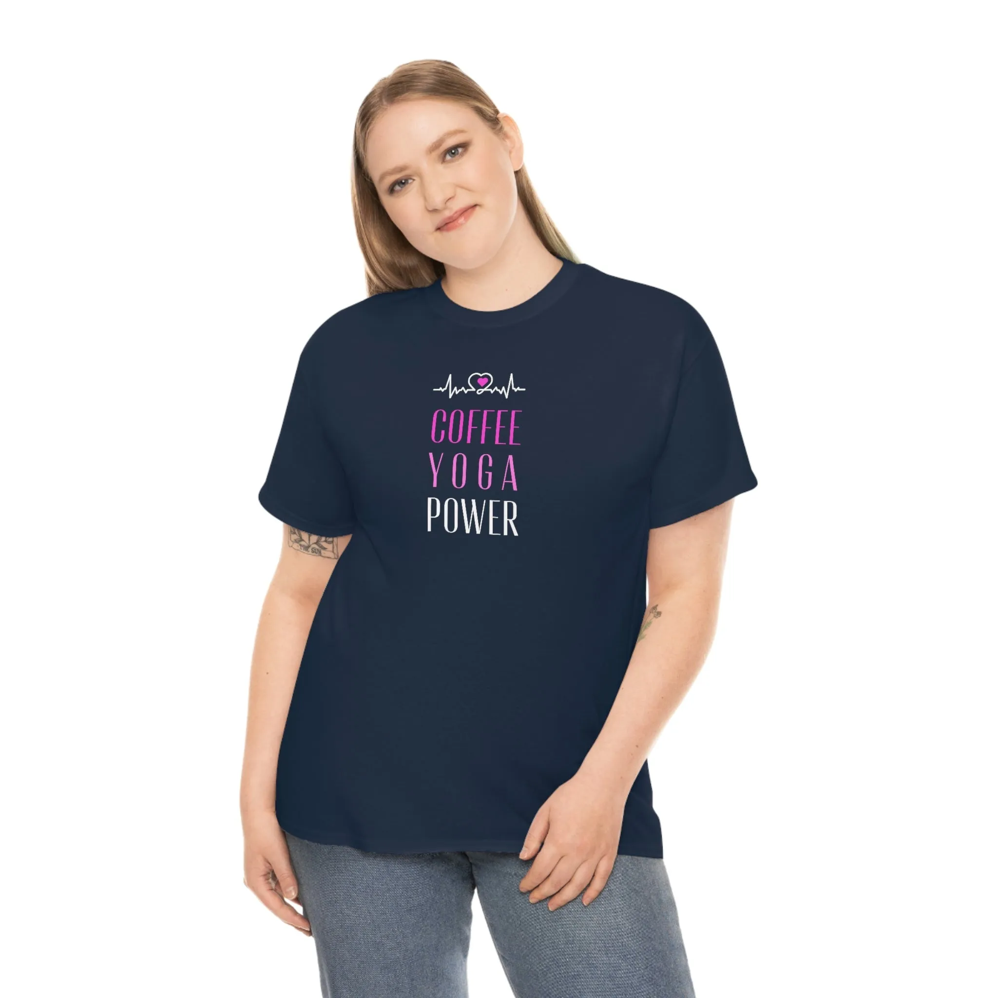 Coffee Yoga Power Heavy Cotton Tee