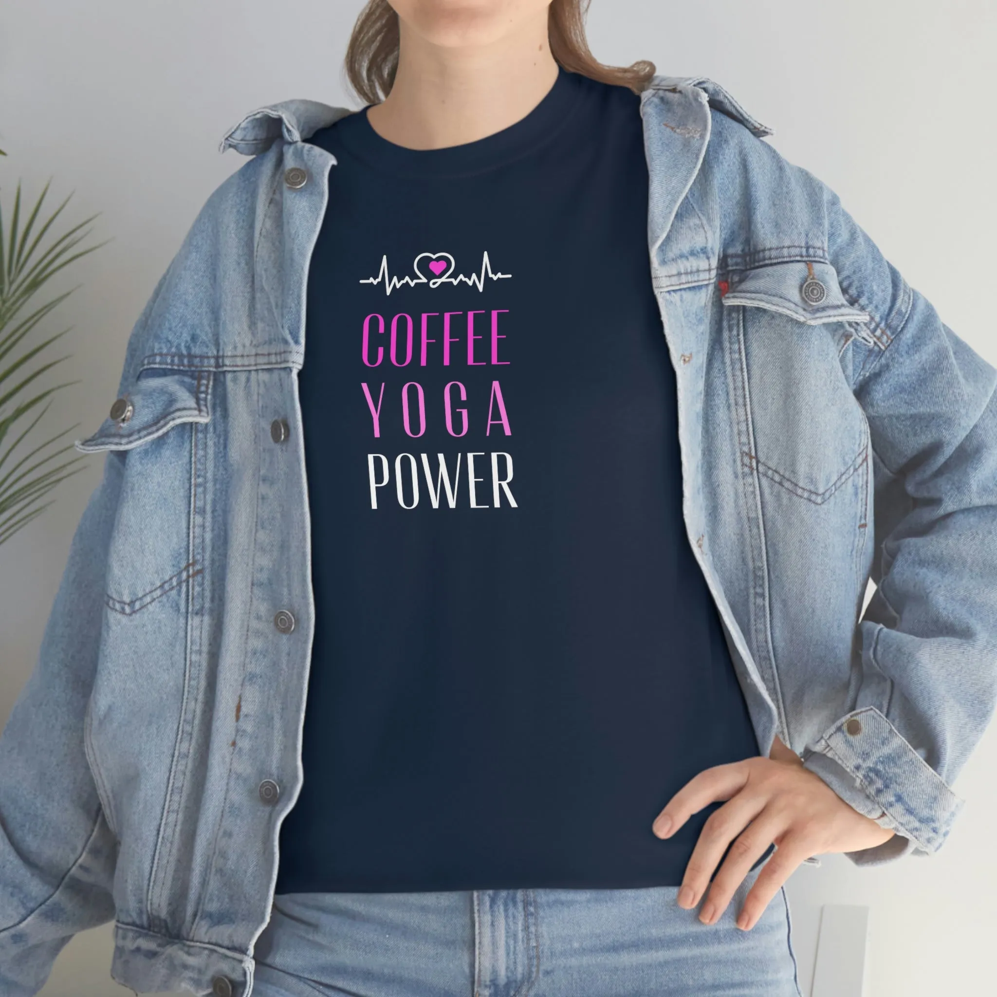 Coffee Yoga Power Heavy Cotton Tee