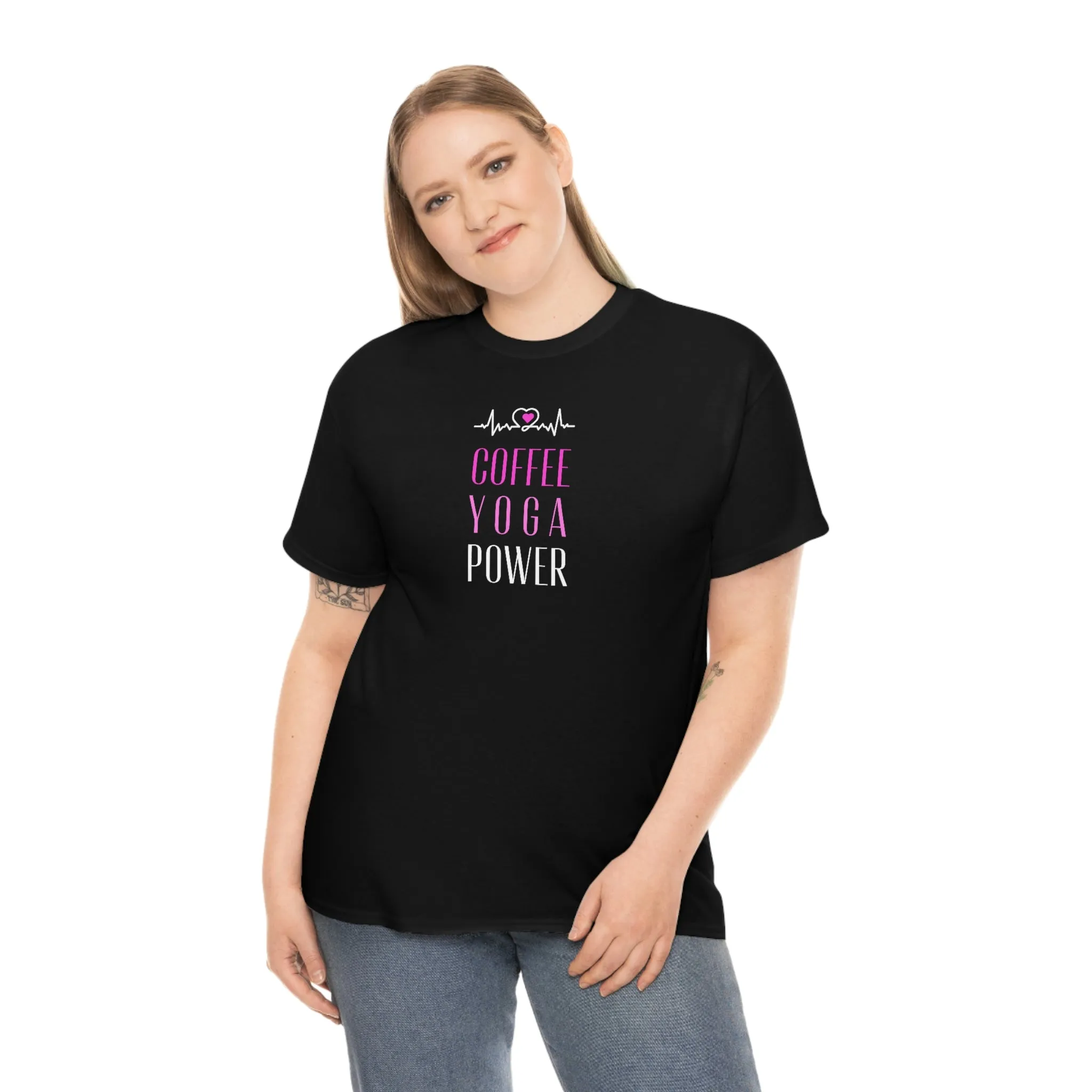 Coffee Yoga Power Heavy Cotton Tee