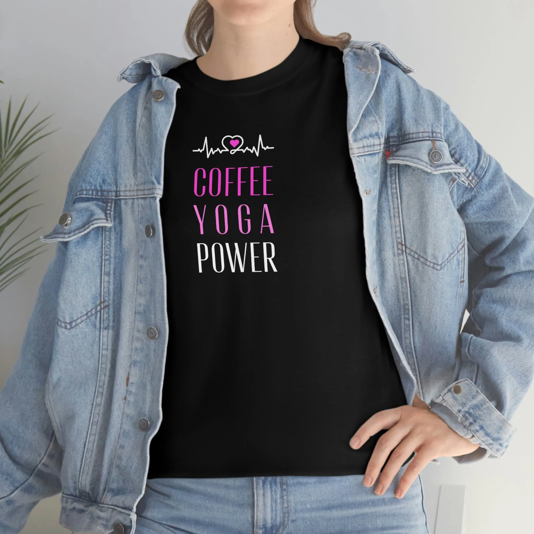 Coffee Yoga Power Heavy Cotton Tee