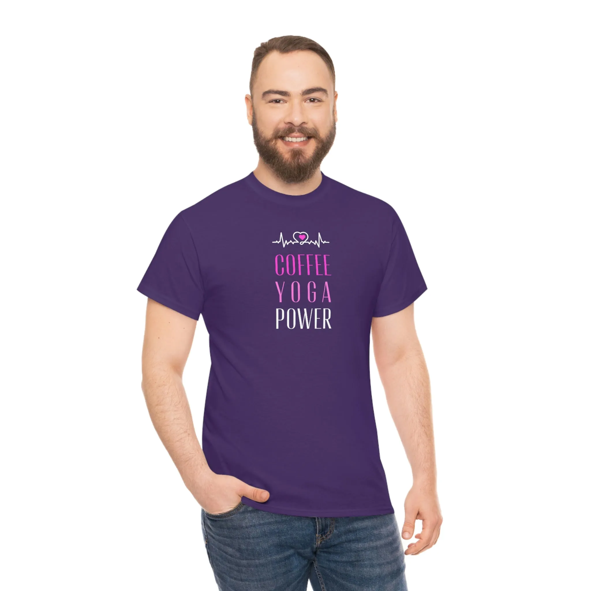 Coffee Yoga Power Heavy Cotton Tee
