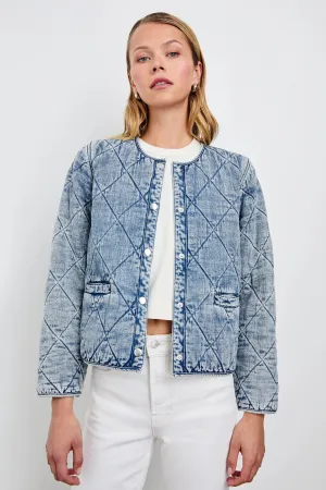 Ency Button Up Jacket Mid Blue