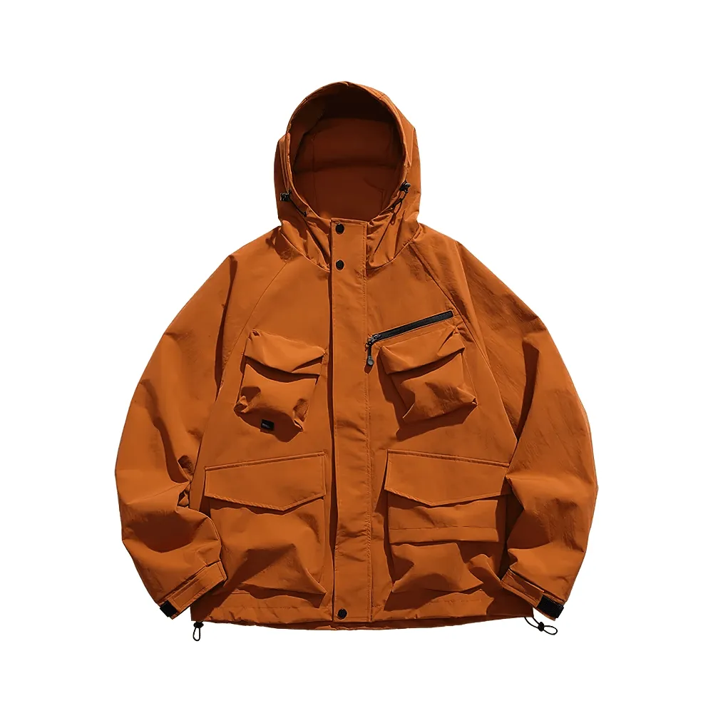 Men's Hooded Jacket with Multi-Pocket Design - SF2263