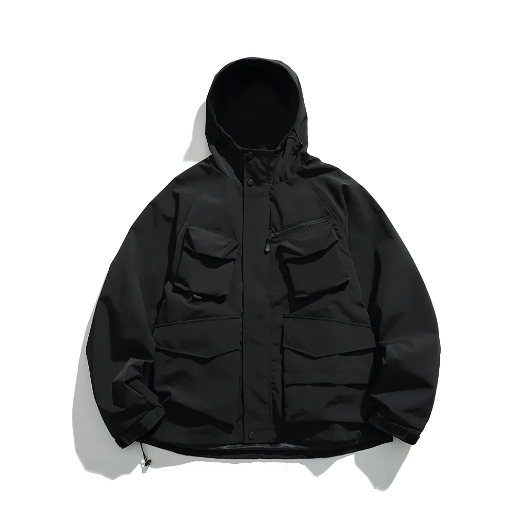 Men's Hooded Jacket with Multi-Pocket Design - SF2263
