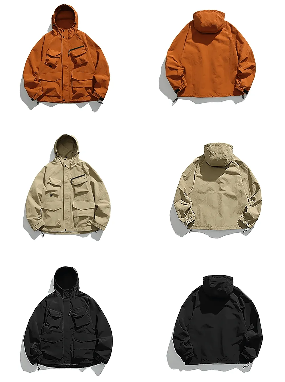 Men's Hooded Jacket with Multi-Pocket Design - SF2263