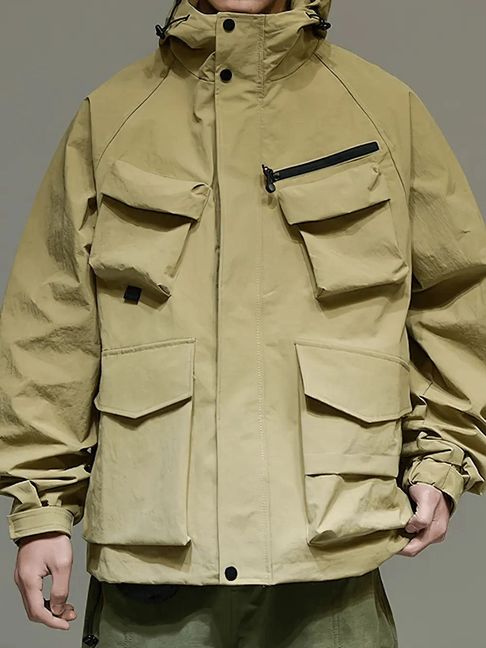 Men's Hooded Jacket with Multi-Pocket Design - SF2263