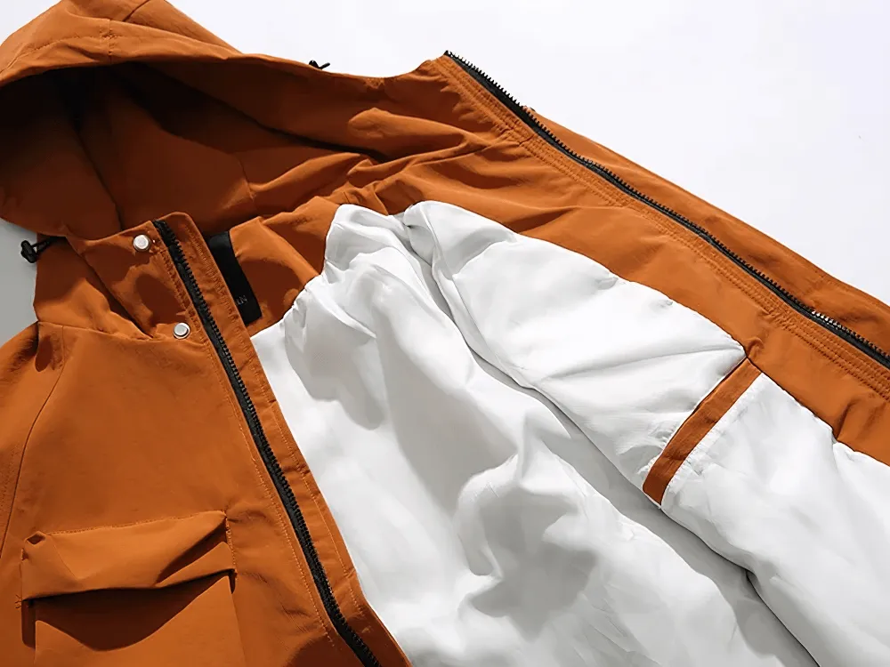 Men's Hooded Jacket with Multi-Pocket Design - SF2263