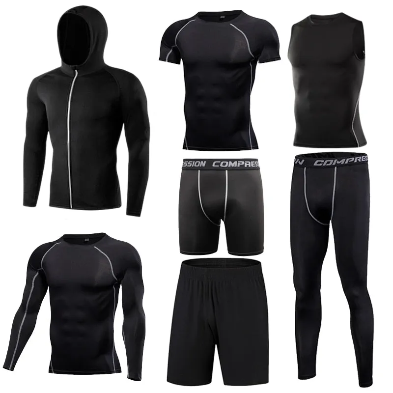 Men's Tight Running Sport Clothing Fitness Athletic Physical Training Sportswear Suits Workout Jogging Sweatshirt Tracksuit