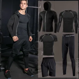 Men's Tight Running Sport Clothing Fitness Athletic Physical Training Sportswear Suits Workout Jogging Sweatshirt Tracksuit