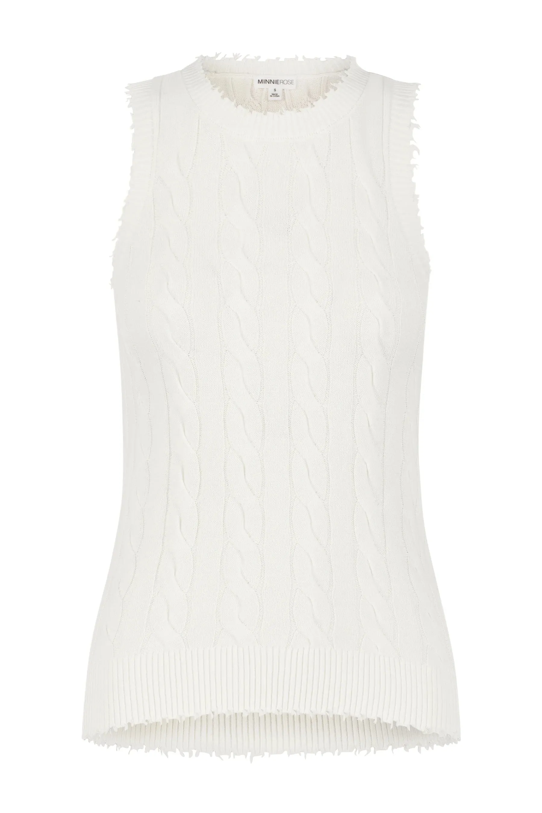 Minnie Rose Frayed Cable Tank