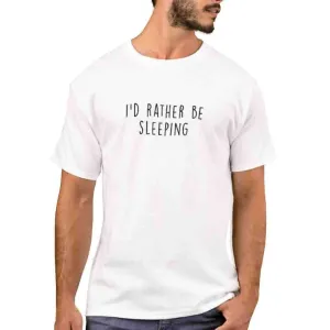 Nutcase Designer Round Neck Men's T-Shirt Wrinkle-Free Poly Cotton Tees - Sleeping