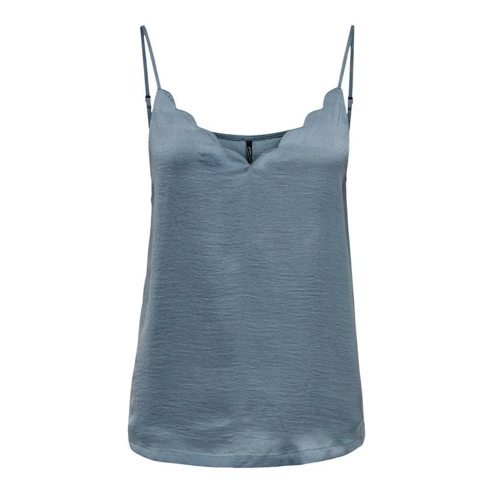 Only Blue Polyester Tops & T-Shirt