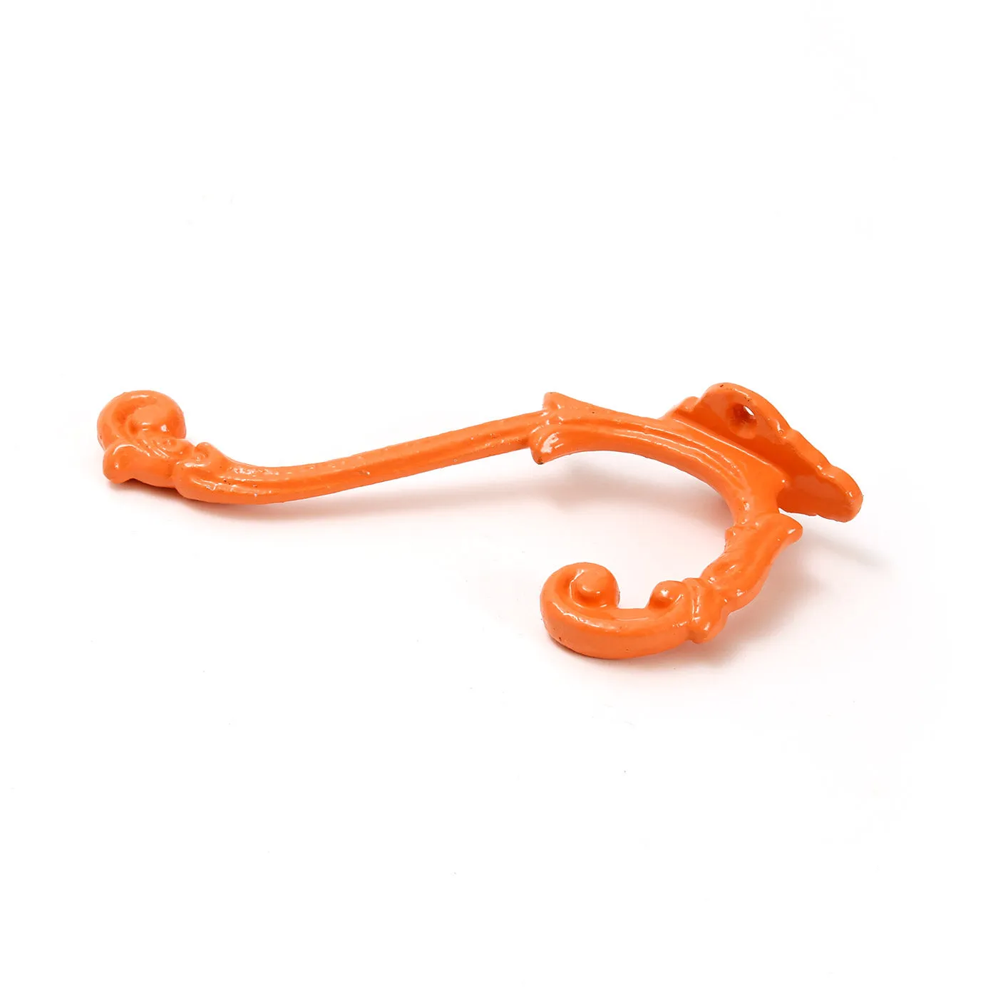 Painted Double Prong Coat Hook / Orange