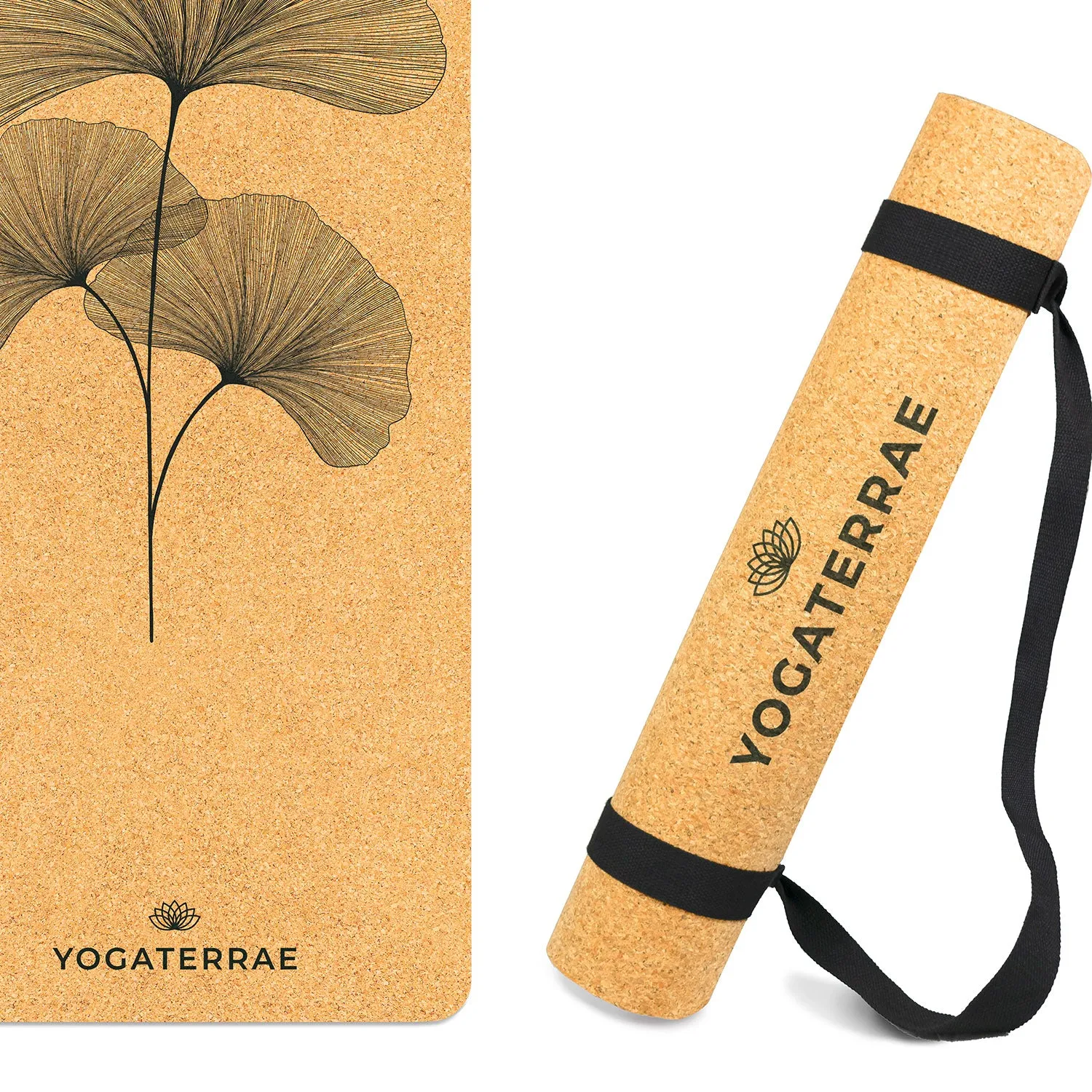TAPIS DE YOGA GINKGO BILOBA EN LIGE ET CAOUTCHOUC NATURELS