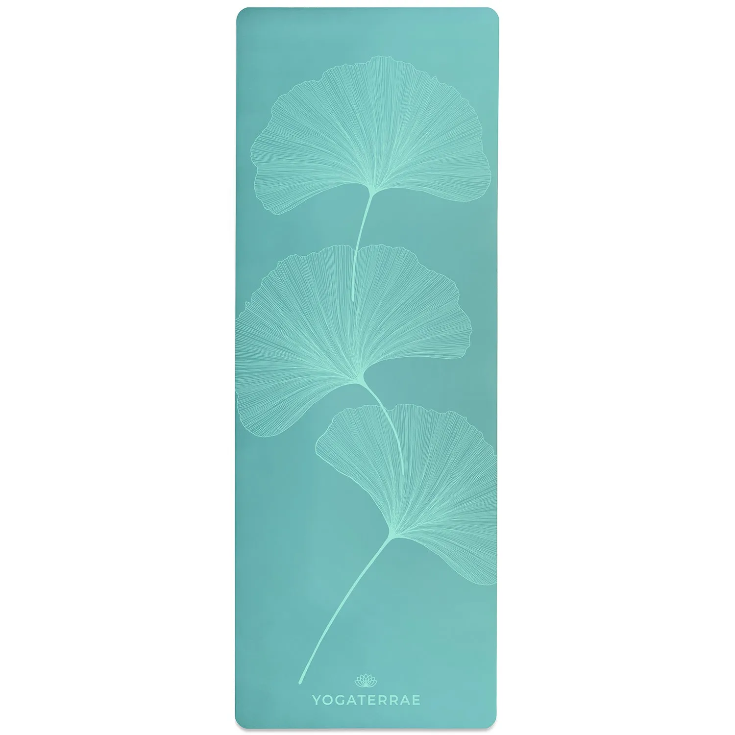 TAPIS DE YOGA GINKGOS LIGHT VERT MENTHE EN PU-CAOUTCHOUC NATUREL