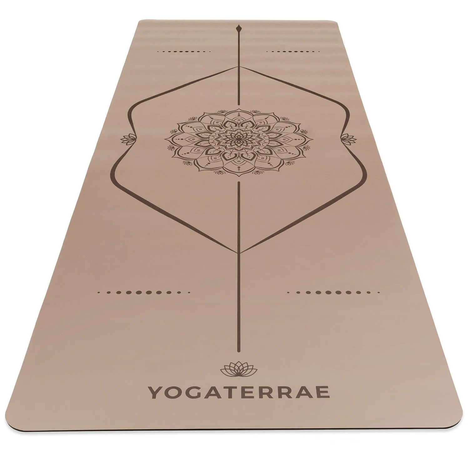 TAPIS DE YOGA MANDALA BRONZE CLAIR EN PU-CAOUTCHOUC NATUREL AVEC SAC