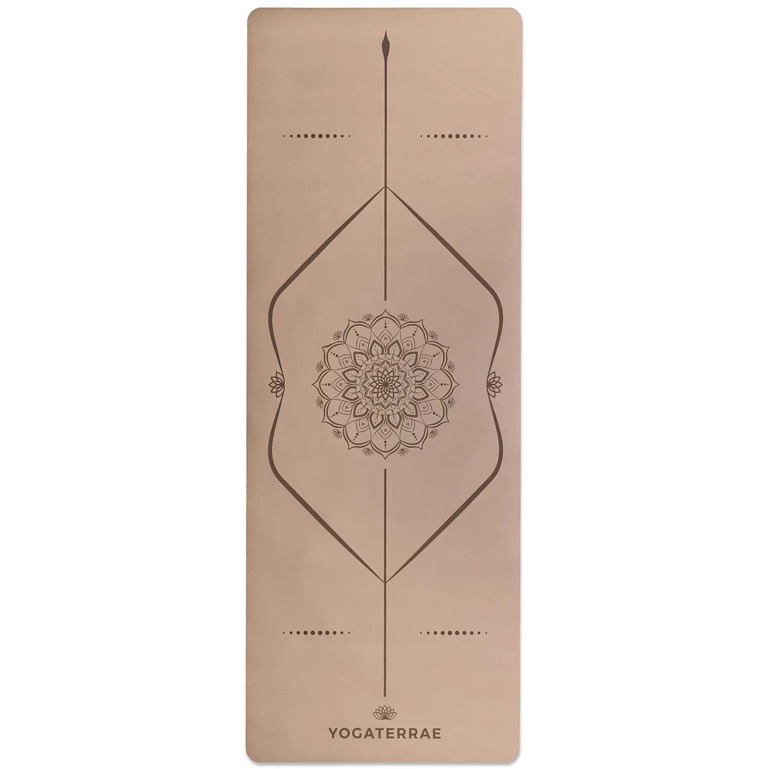 TAPIS DE YOGA MANDALA BRONZE CLAIR EN PU-CAOUTCHOUC NATUREL AVEC SAC