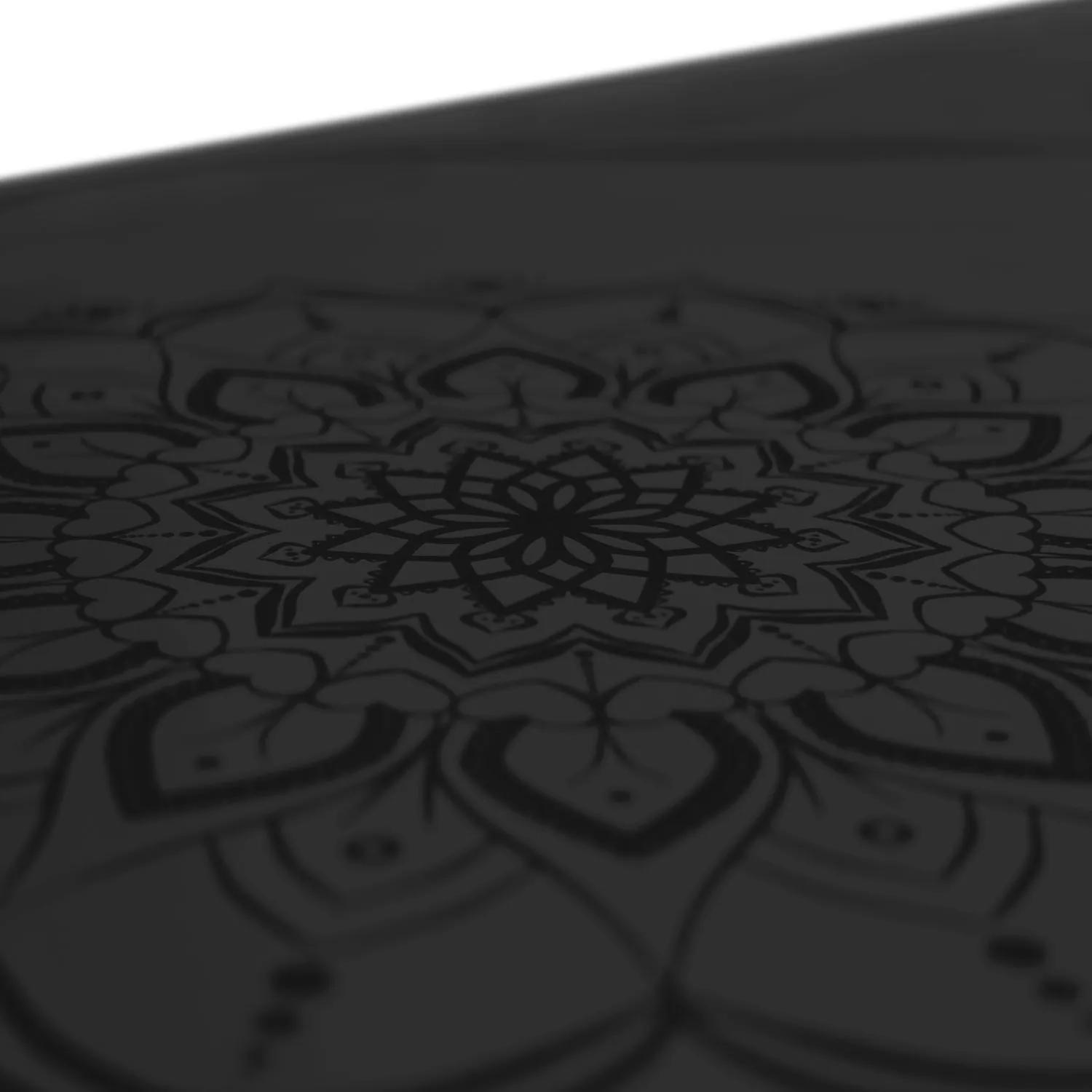 TAPIS DE YOGA MANDALA NOIR EN PU-CAOUTCHOUC NATUREL AVEC SAC