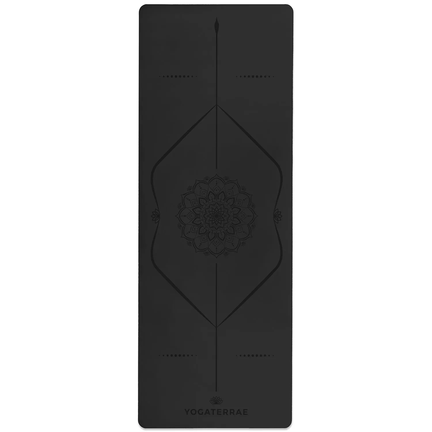TAPIS DE YOGA MANDALA NOIR EN PU-CAOUTCHOUC NATUREL AVEC SAC