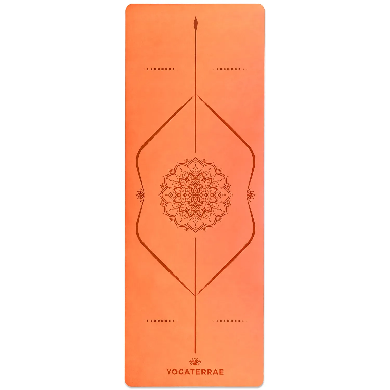 TAPIS DE YOGA MANDALA ORANGE-CORAIL EN PU-CAOUTCHOUC NATUREL AVEC SAC