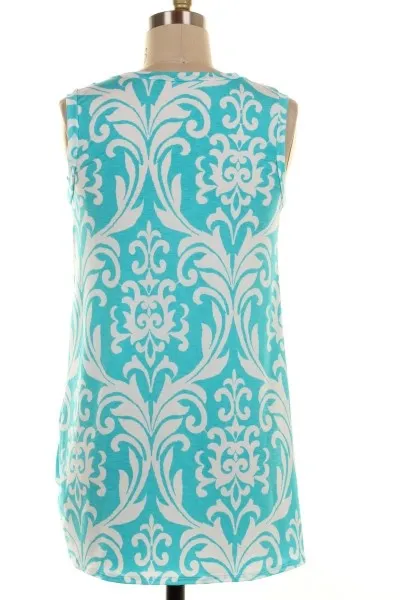 Turquoise Knotted Hem Tunic