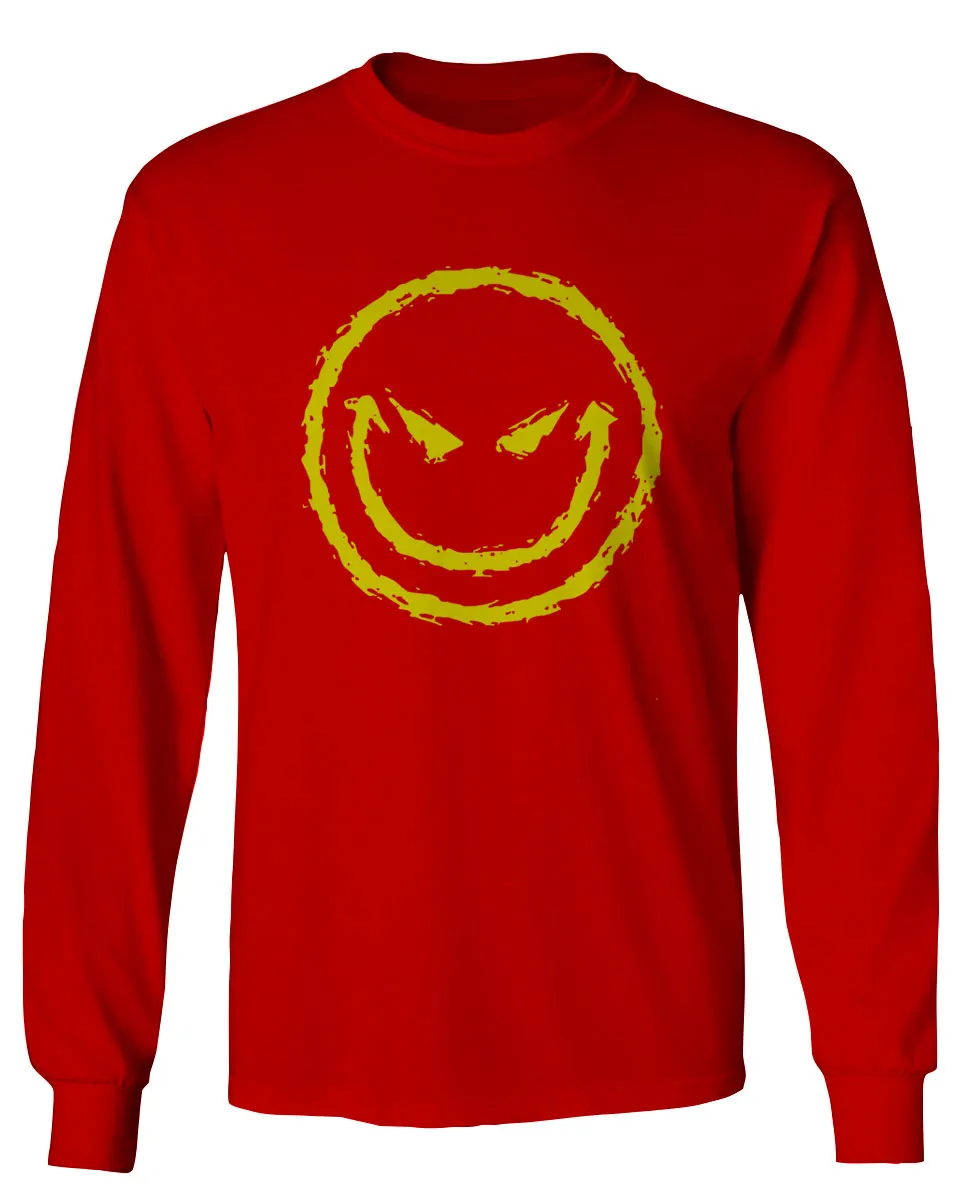 VICES AND VIRTUESS Funny Cool Graphic Evil Smile Workout trainig Gym Fitness mens Long sleeve t shirt