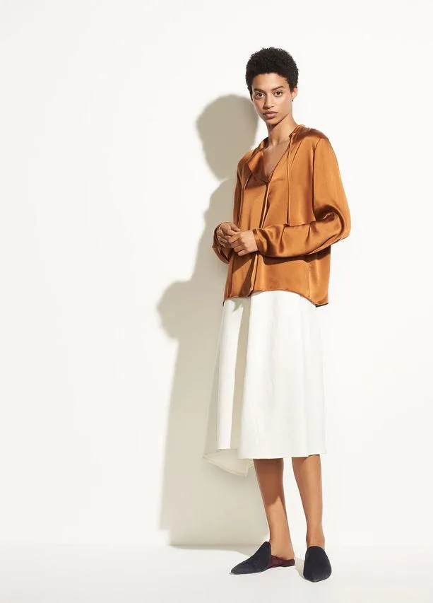 Vince - Tie Neck Popover Light Copper